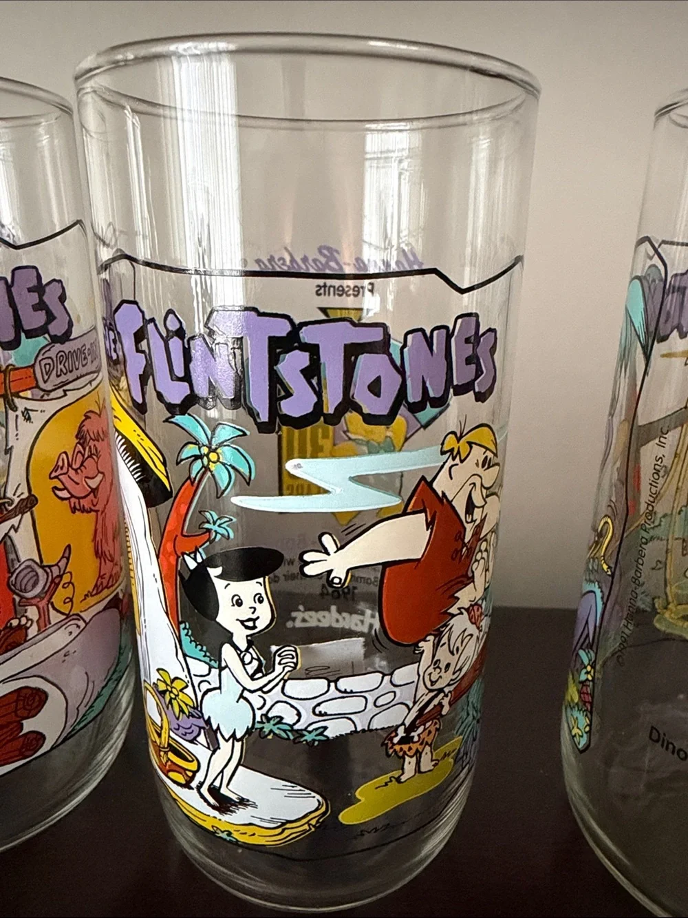 The Flintstones Collectible Glass Tumbler - Colorful Cartoon Set